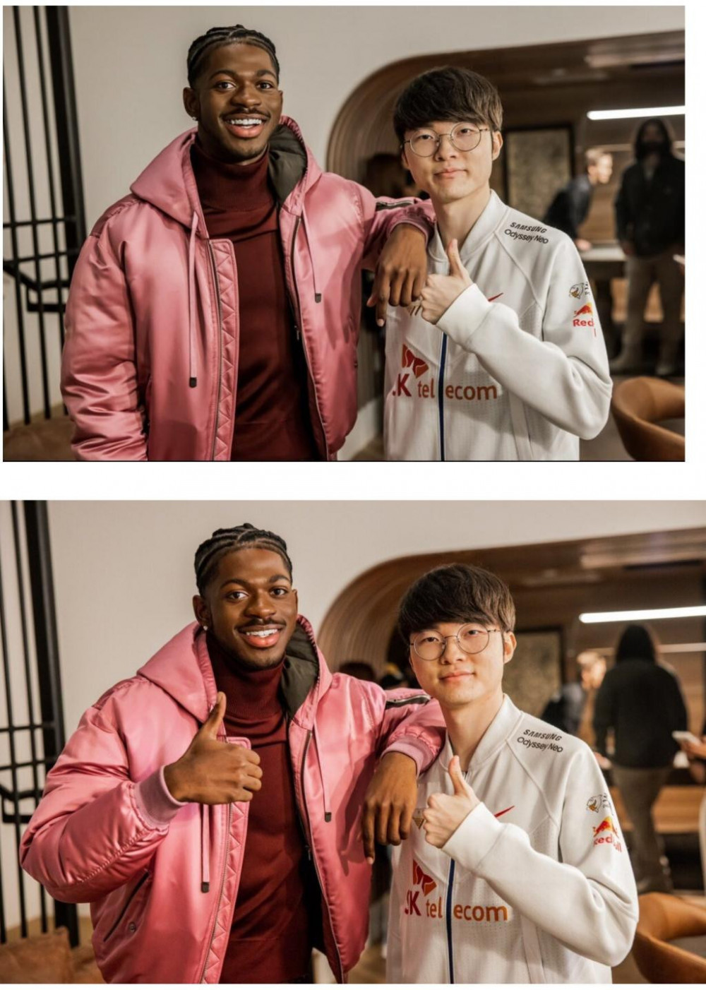 페이커랑 사진 찍고 좋아하는 외국인 팬