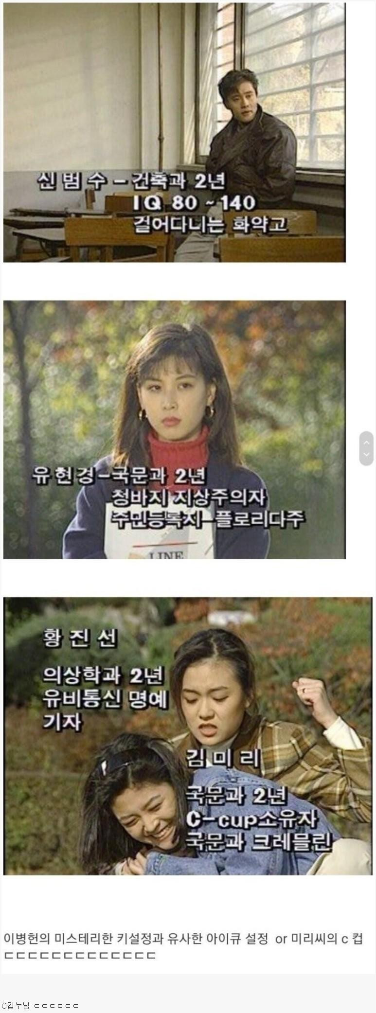 1992년 드라마 등장인물 설정 ㅓㅜㅑ